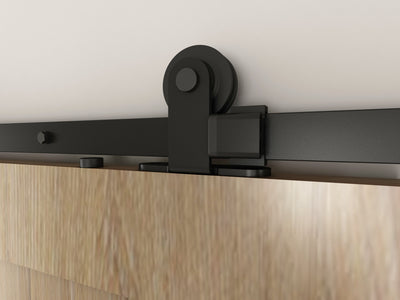 T94 - Matt Black Top Mount Barn Door Kit