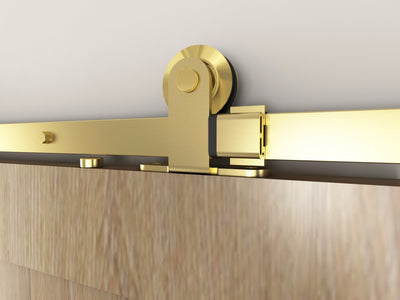 T94 - Satin Gold Top Mount Barn Door Kit