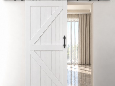 T94 - Matt Black Top Mount Barn Door Kit