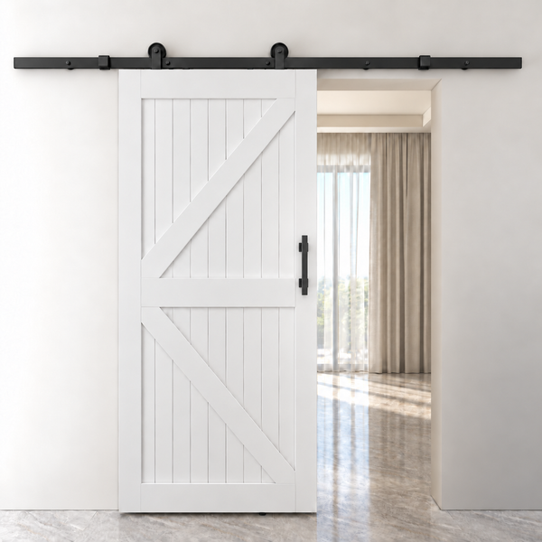 T94 - Matt Black Top Mount Barn Door Kit