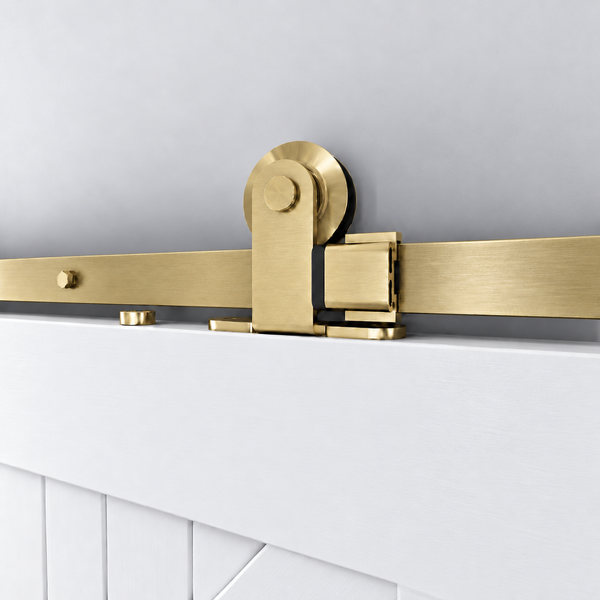 T94 - PVD Satin Gold Top Mount Barn Door Kit