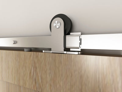 T94 - Brushed Stainless Steel Top Mount Barn Door Kit