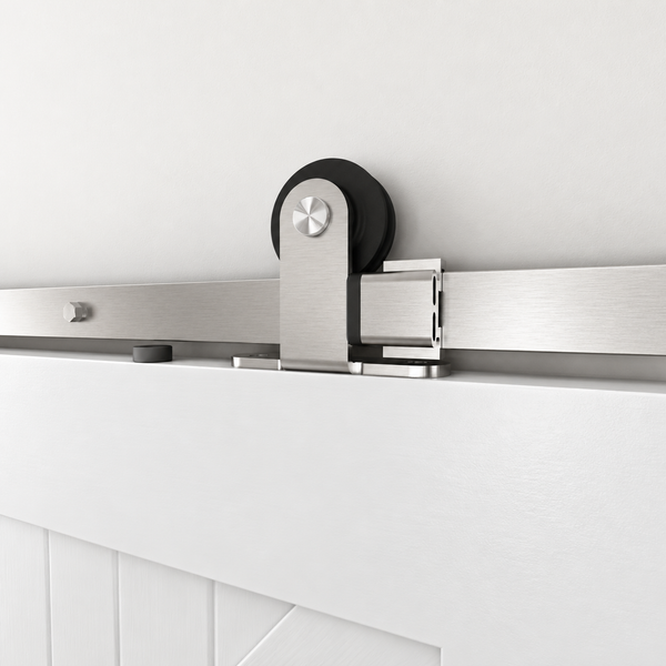 T94 - Brushed Stainless Steel Top Mount Barn Door Kit