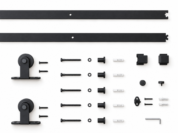 T94 - Matt Black Top Mount Barn Door Kit