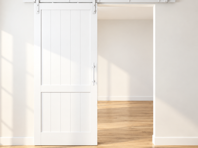T73 - Matt White Barn Door Track Kit
