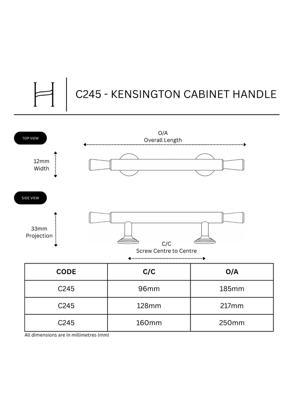 C245 - Kensington Cabinet Handle