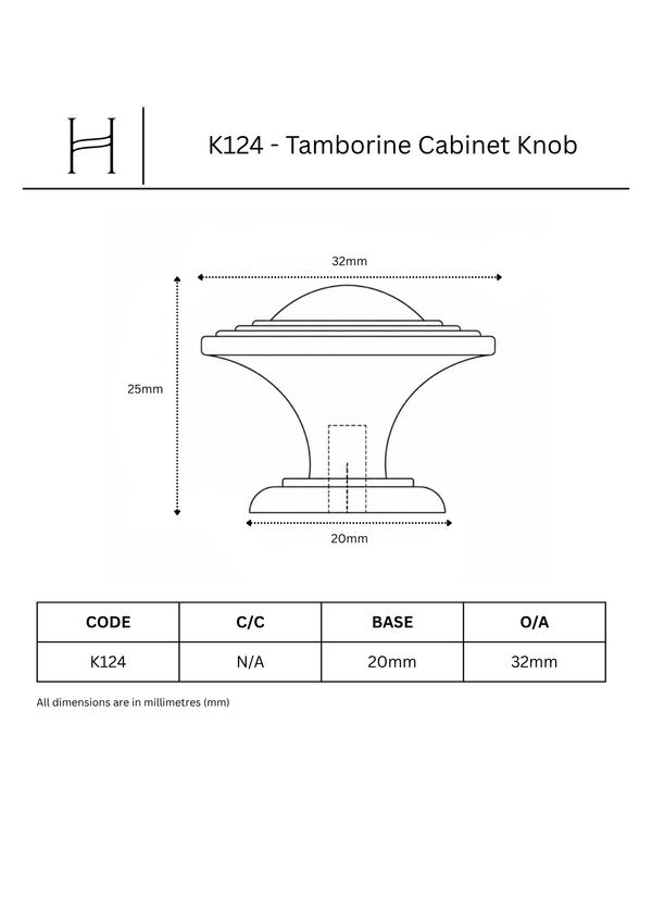K124 - Tamborine Cabinet Knob