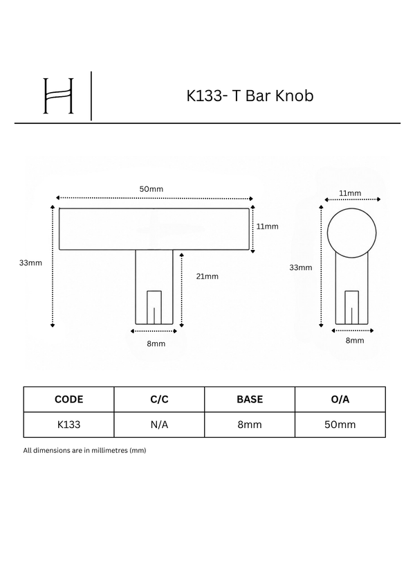 K133- T Bar Knob