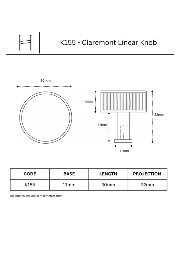 K155 - Claremont Linear Knob