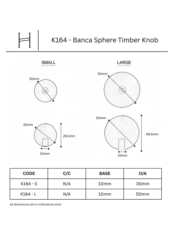 K164 - Banca Sphere Timber Knob