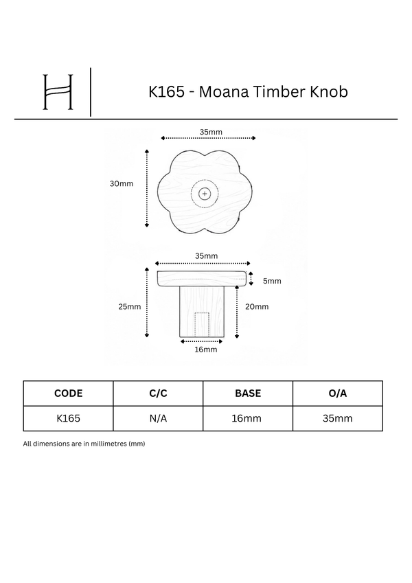 K165 - Moana Timber Knob