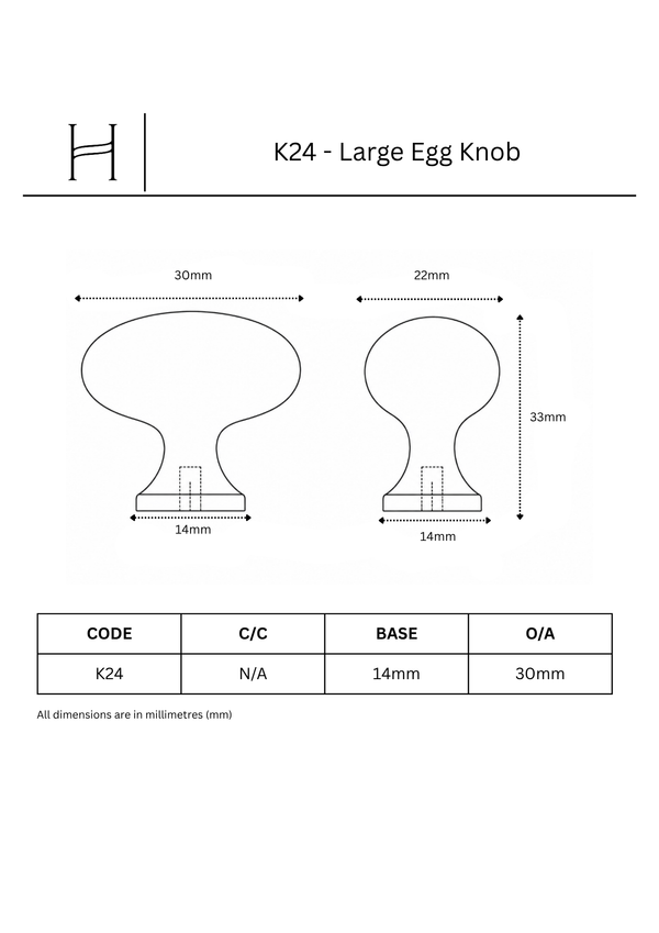 K24 - Large Egg Knob