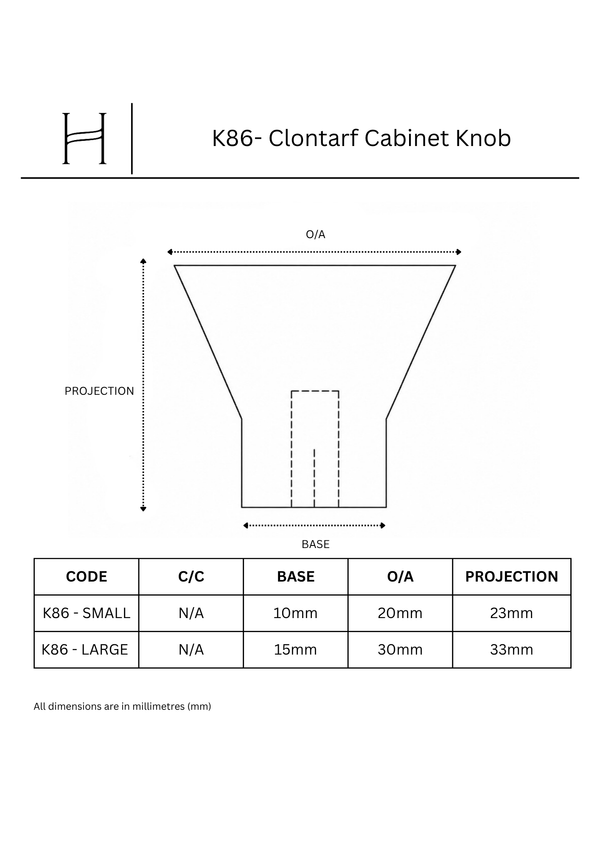 K86- Clontarf Cabinet Knob