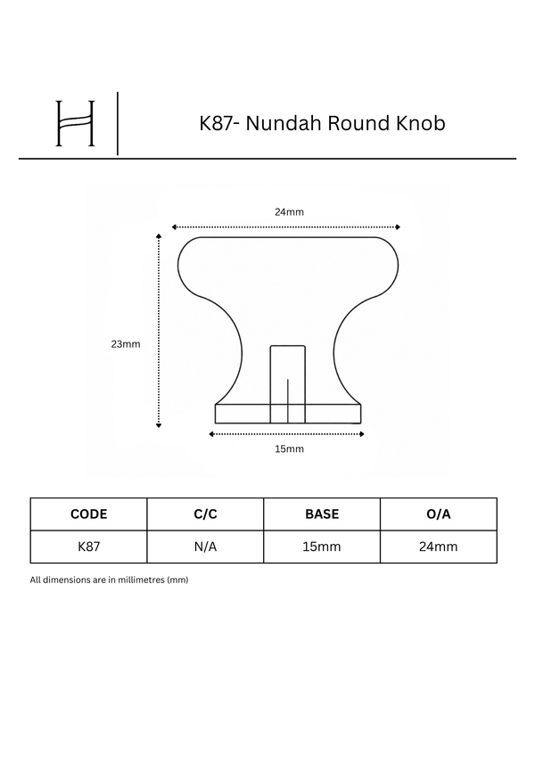 K87- Nundah Round Knob