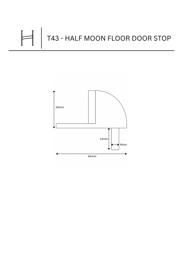 T43 - Half Moon Floor Door Stop