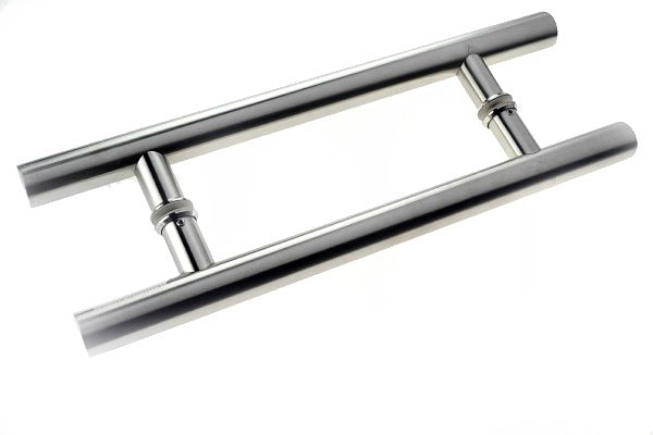 Brushed Stainless Steel Round Bar Handle Entrance Pull Handles (E34 New Mode) compressed