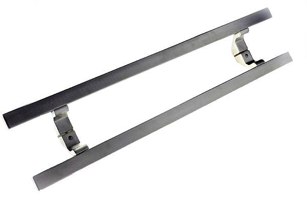 Brushed Stainless Steel Square Bar Offset Handle Entrance Pull Handles (E41 Offset Mercury) compressed