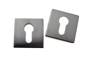 Brushed Stainless Steel Square Escutcheons Door Hardware Locks & Accessories (T59 Square Escutcheons)