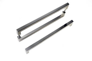 Brushed Stainless Steel Square Handle Entrance Pull Handles (E24 Venus) compressed
