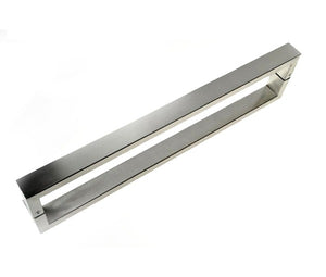 Brushed Stainless Steel Square Handle Entrance Pull Handles (E35 New Mercury) compressed