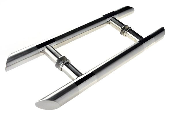 Brushed Stainless Steel and Polished Stainless Steel Bar Handle with Angled Ends Entrance-Pull Handles (E33 New Fashion) compressed