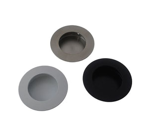 Brushed Stainless Steel OR Matt Black OR Satin WHite Round Flush Pull Door Hardware Flush Pulls Cavity Sliders (C55-S Small Round)