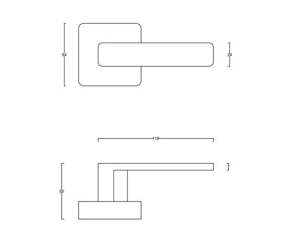 Diagram Black Square Lever Door Handles Levers (L9-BL Jesmond)