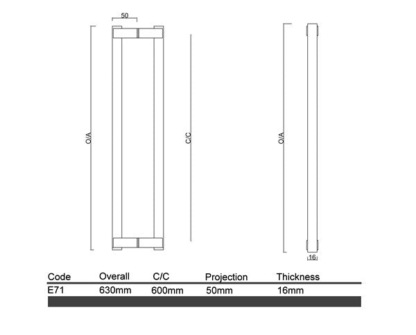 E71 - Chandler Brushed Stainless Steel Entrance Pull Handle – Handle House