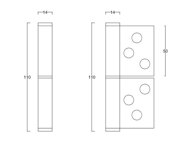 Diagram Brushed Stainless Steel Lift off Hinges Door Hardware Hinges (T31 Universal Lift off Hinge)