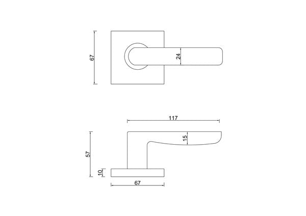 L27 – Square Pullenvale Stainless Steel Lever