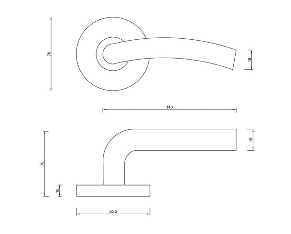 Diagram Brushed Stainless Steel Wave Round Bar Lever Door Handle Lever (L15 Sunshine)