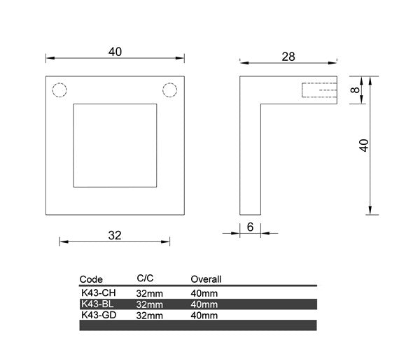 Diagram-Chrome-OR-Black-OR-Gold-Square-Knob-Cabinet-Knob-(K43-Square-Viva-Knob)