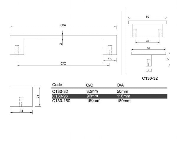 Diagram Satin Nickel Decorative Handle Cabinet Handle (C130 Greenslopes)