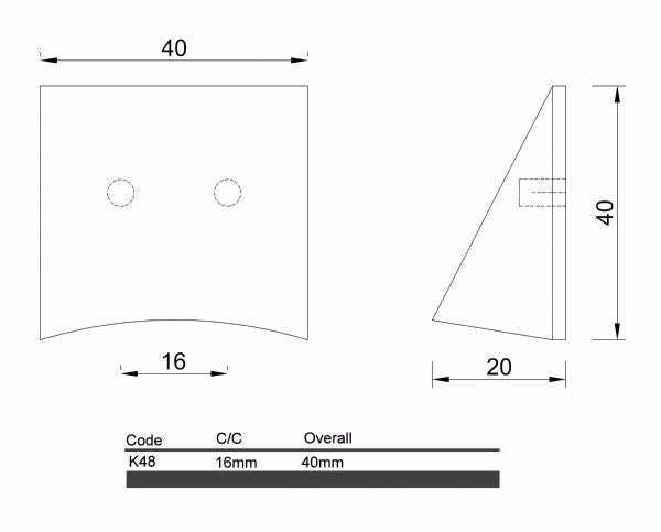 Diagram Satin Nickel or Chrome Finger Pull Cabinet Knob (K48 Wagga Wagga)