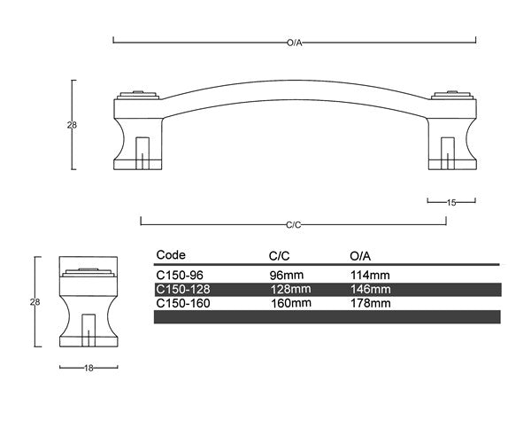 Diagram Strap Handle Cabinet Handle (C150 Bathurst)