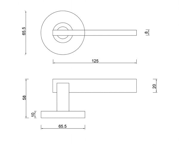 Diagrams Brushed Stainless Steel Slim line Straight Bar Lever Door Handles Levers (L4-Noosa)