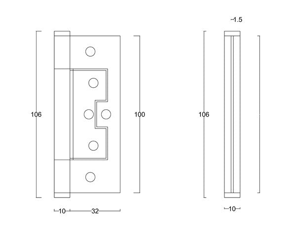 Diagram Matt Black Hirline Hinge Door Hardware Hinge (T60 Hirline Hinge)