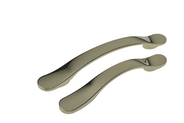 Polished Nickel Organic Flat Bow with wider feet Cabinet Handle (C163 River Heads)