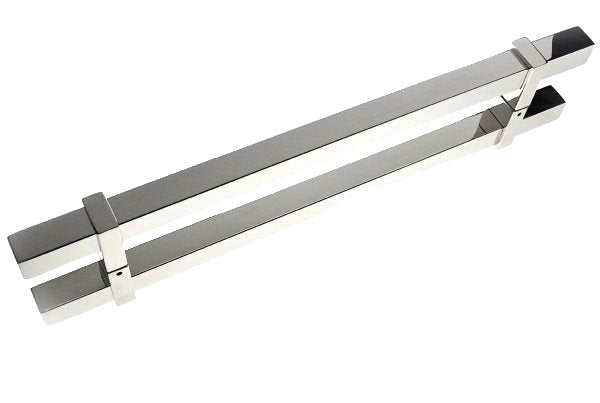 Polished Stainless Steel Square Bar Handle, adjustable legs Entrance Pull Handles (E19 New Vogue) compressed