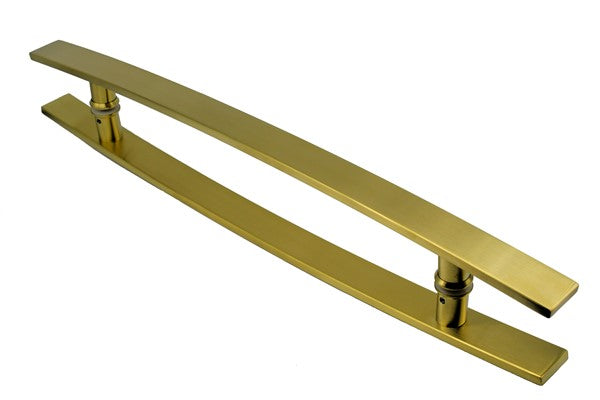 E2- Executive Satin Gold Flat Bow Entrance Pull Handle