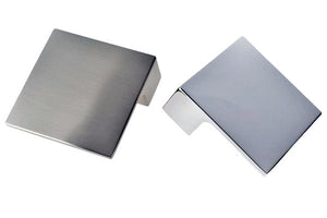 Satin Nickel or Chrome Large Square Knob Cabinet Knob (K40 Lismore)