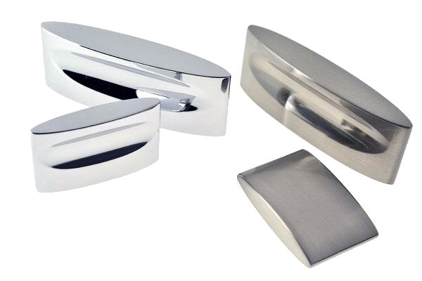 Satin Nickel or Chrome Oval Knob Cabinet Knob (K42 Launceston)