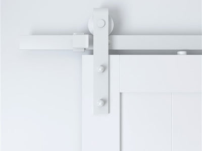 T73 - Matt White Barn Door Track Kit